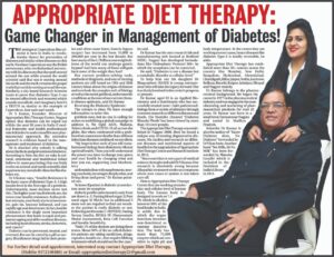Appropriate Diet Therapy: Game Changer in Management of Diabetes