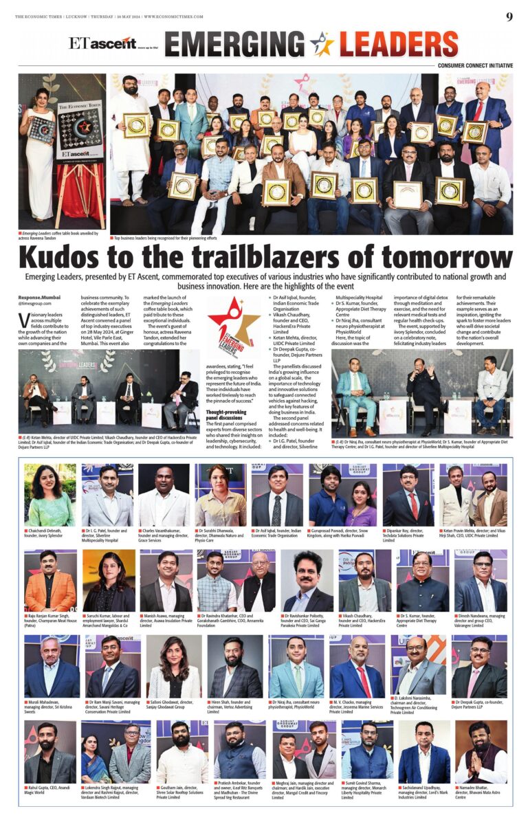 Emerging Leaders Conclave 2024 award presented by The Economic Times (Publish in all Edition)